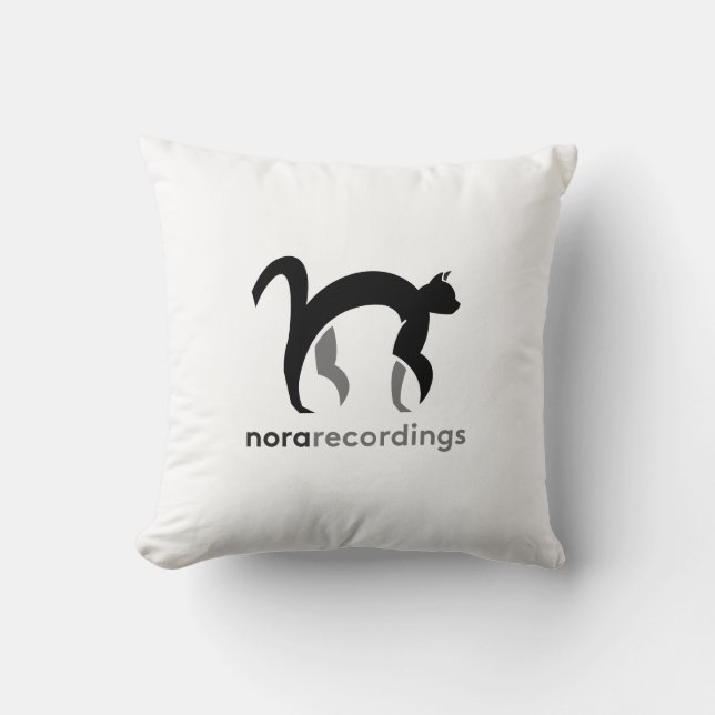 Cojín Decorativo nora recordings logo white クッション (Anverso)