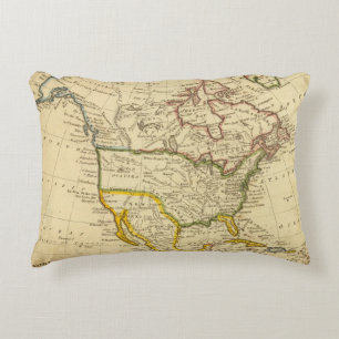 Cojín Decorativo Norteamérica grabó el mapa