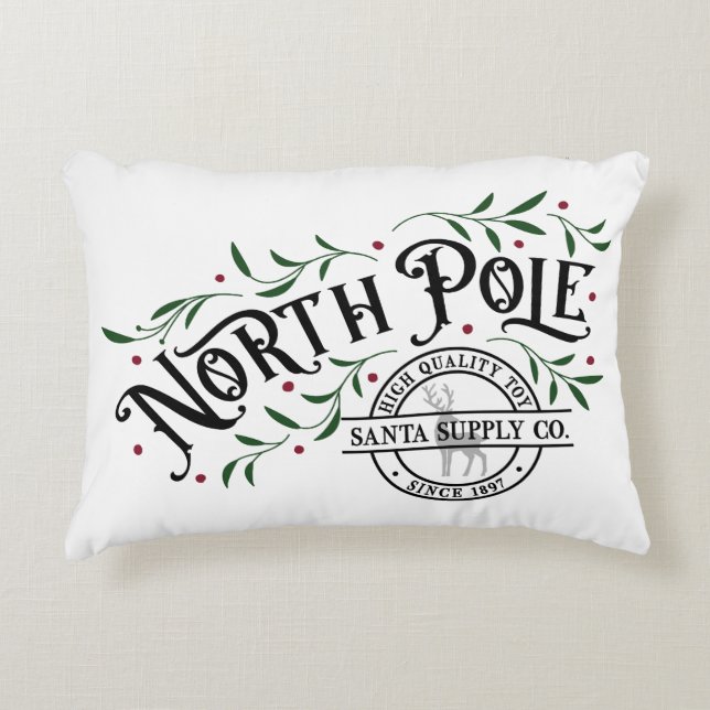 Cojín Decorativo North Pole Supply Co. (Anverso)