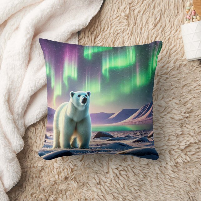 Cojín Decorativo Northern Lights with Polar Bear  (Manta)