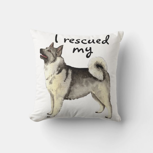 Cojín Decorativo Noruego Elkhound del rescate (Anverso)