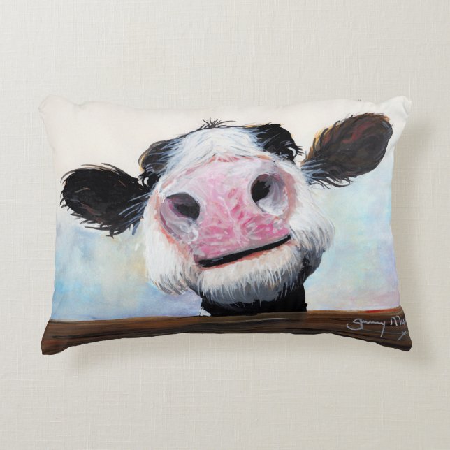 Cojín Decorativo Nosey Cow '¡Hey! ¿Cómo va?' Pillow Cushion (Anverso)