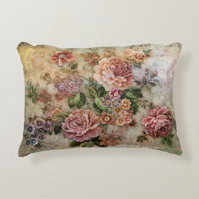 Cojín Decorativo NOSTALGIA - Rosas de cosecha (Anverso)