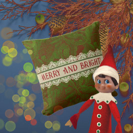 Cojín Decorativo Nostálgico Clásico William Morris vacaciones Rojas