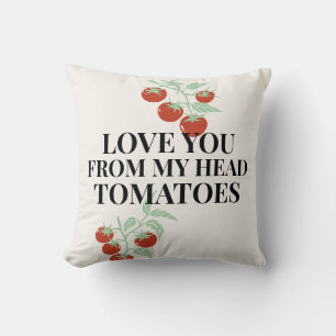 Cojín Decorativo Nota de Amor de Tomate Brunch en Casa Verde