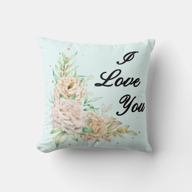 Cojín Decorativo Nota de amor floral Pillow (Anverso)