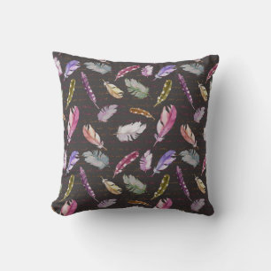 Cojín Decorativo Nota de las plumas: Patrón de aves acuáticas.