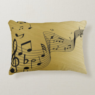 Cojín Decorativo Notas de música pinchadas con oro