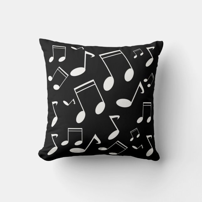 Cojín Decorativo Notas musicales blancas (Anverso)