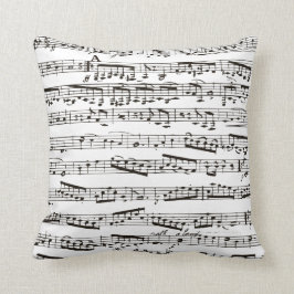 Cojín Decorativo Notas musicales blancos y negros