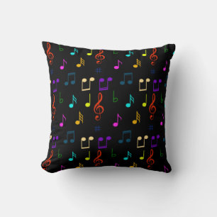 Cojín Decorativo Notas Musicales Coloridas Músico Arte Nota Musical