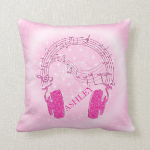 Cojín Decorativo Notas musicales de audífonos