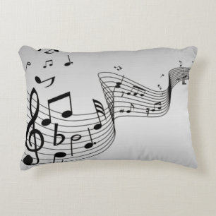 Cojín Decorativo Notas musicales en plata