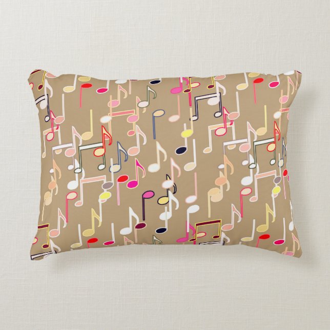 Cojín Decorativo Notas musicales impresas - violeta púrpura, multi (Anverso)