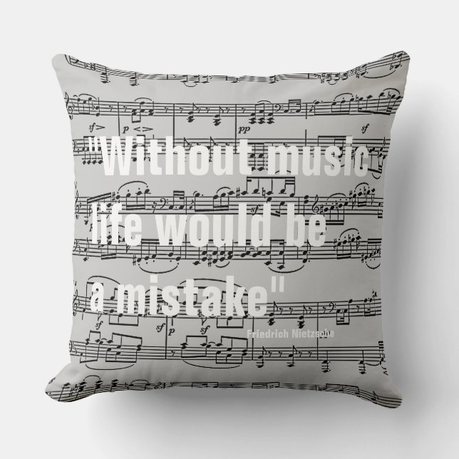 Cojín Decorativo notas musicales y comillas (Anverso)