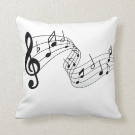 Cojín Decorativo notas negras y blancas de la música