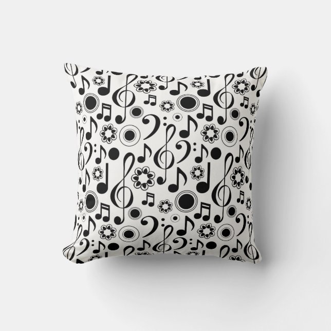 Cojín Decorativo Notas y Clefs de la música (Anverso)