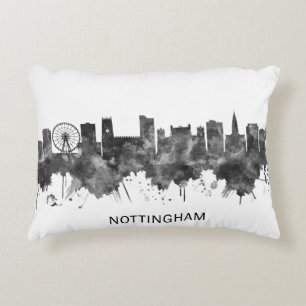 Cojín Decorativo Nottingham England Skyline BW
