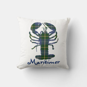Cojín Decorativo Nova Scotia Halifax Tartan maritimer love Lobster