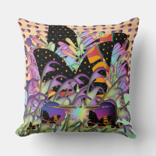 Cojín Decorativo Novedad De Mariposas Y Lentes Púrpura