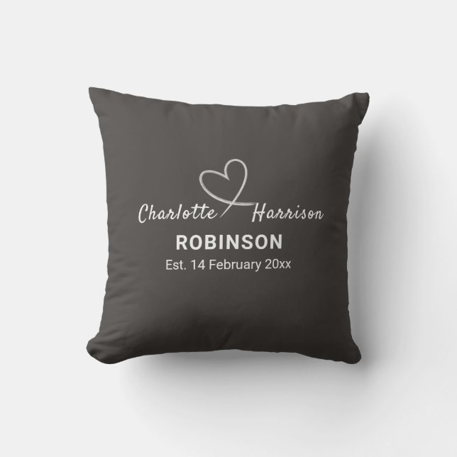 Cojín Decorativo Novedades Parejas Boda Fecha Personalizada (Anverso)