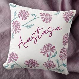 Cojín Decorativo November Birth Month Chrysanthemum Personalized