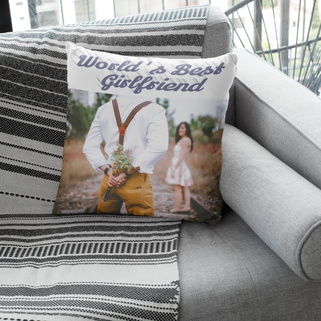 Cojín Decorativo Novia con foto de escritura gris (Subido por el creador)