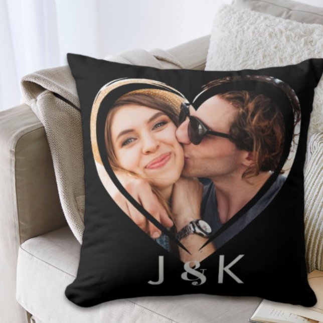 Cojín Decorativo Novia Noyfriend Collage de fotos Cita Pareja (Girlfriend Boyfriend Photo Collage Dating Couple Throw Pillow)