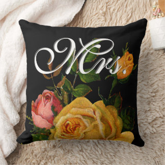 Cojín Decorativo Novia Vintage Floral Amarillo y Rosa de Heirloom R