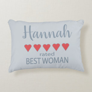 Cojín Decorativo Novia y Cortejo Nupcial 5 Corazones Mejor Mujer