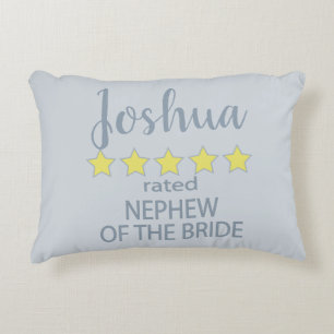Cojín Decorativo Novia y Cortejo Nupcial 5 Estrellas Sobrino de la 