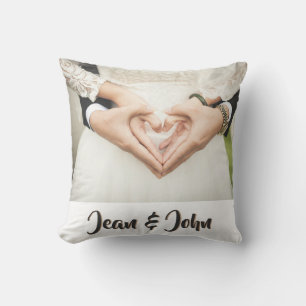Cojín Decorativo Novia y Novio Corazón Manos Personalizado