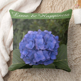 Cojín Decorativo Novia y Novio Hidrangea Azul Personalizable