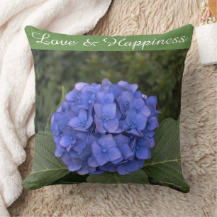Cojín Decorativo Novia y Novio Hidrangea Azul Personalizable