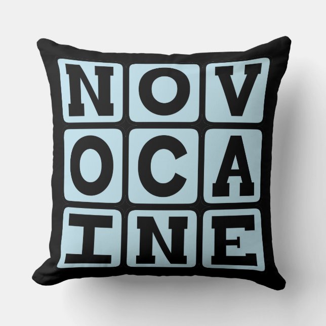Cojín Decorativo Novocaína, Anestésico Dental (Anverso)
