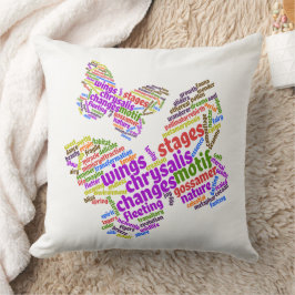 Cojín Decorativo Nube de etiquetas de mariposa elegante inspiradora