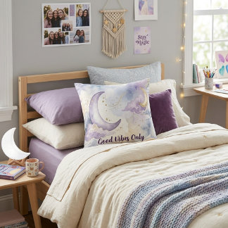 Cojín Decorativo Nube de lavanda acuarela celestial
