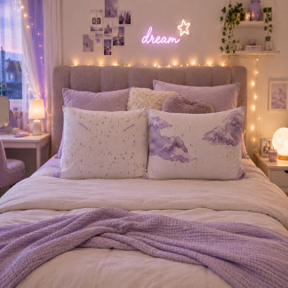 Cojín Decorativo Nube de lavanda personalizada acuarela celestial