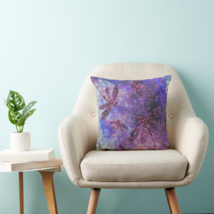 Cojín Decorativo Nube de libélula púrpura
