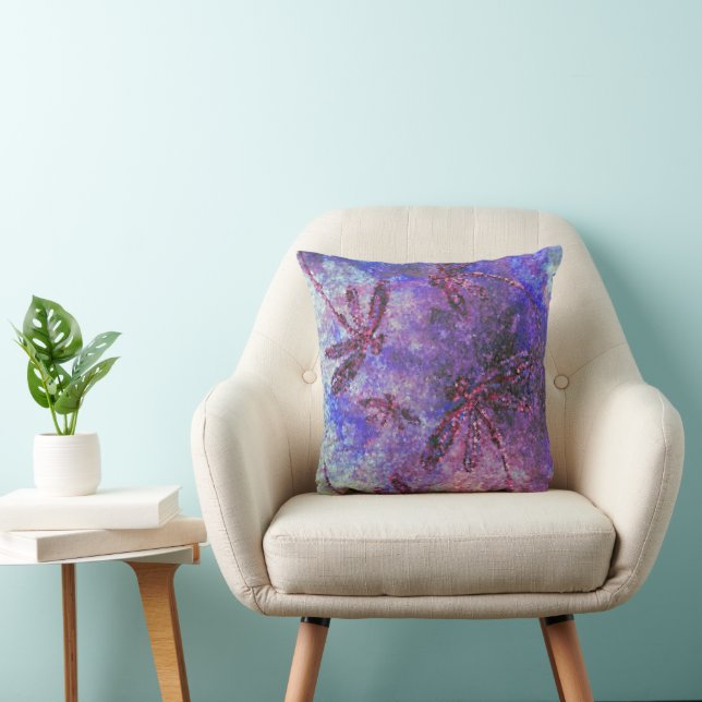Cojín Decorativo Nube de libélula púrpura (Silla)