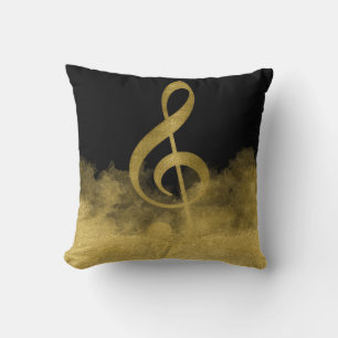Cojín Decorativo Nube de música Gold Treble Clef