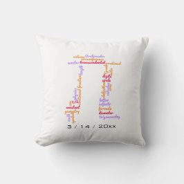 Cojín Decorativo Nube De Palabras De Pi Day