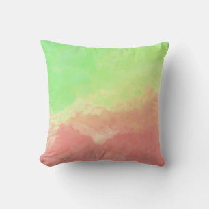 Cojín Decorativo Nubes abstractas en Salmon y Lime