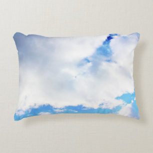 Cojín Decorativo Nubes blancas esponjosas y cielo azul