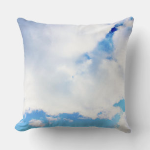 Cojín Decorativo Nubes blancas esponjosas y cielo azul