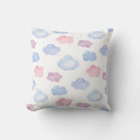 Nubes color agua azul y rosa. Patrón de bebé lindo