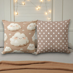 Cojín Decorativo Nubes con Doble Cara Marrón y Beige