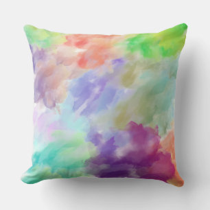 Cojín Decorativo Nubes de acuarela abstracta moderna en colores pas