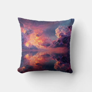 Cojín Decorativo Nubes dramáticas surrealistas con puesta de sol ar