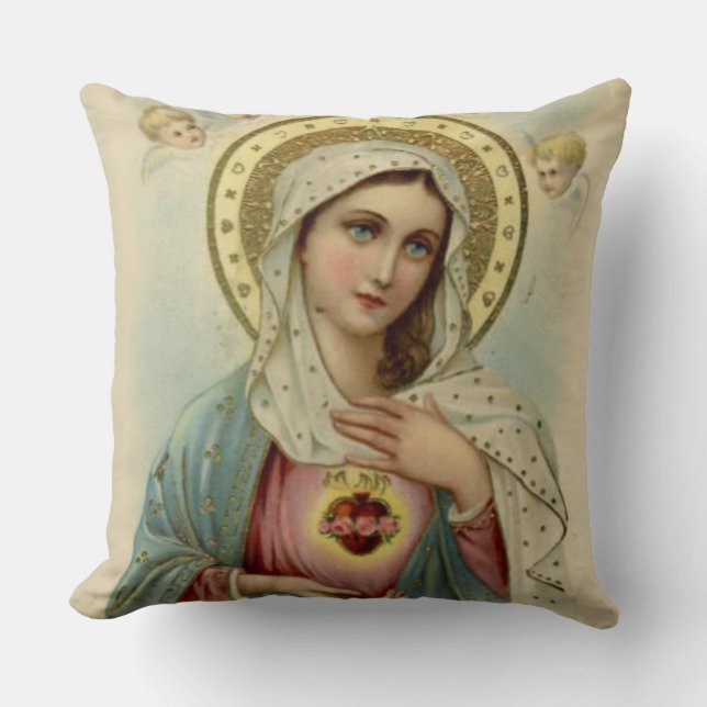 Cojín Decorativo Nubes inmaculadas de los ángeles del Virgen María (Anverso)